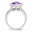 Sterling Silver Rhodium-plated Amethyst Ring, Size 9 - Birthstone Company
