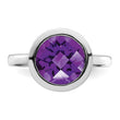 Sterling Silver Rhodium-plated Amethyst Ring, Size 9 - Birthstone Company