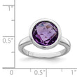 Sterling Silver Rhodium-plated Amethyst Ring, Size 9 - Birthstone Company