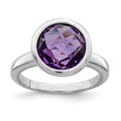 Sterling Silver Rhodium-plated Amethyst Ring, Size 9 - Birthstone Company
