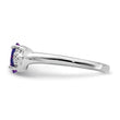 Sterling Silver Rhodium Plated Diamond and Amethyst Ring - Birthstone Company