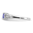 Sterling Silver Rhodium Plated Diamond and Tanzanite Ring - Birthstone Company