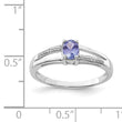 Sterling Silver Rhodium Plated Diamond and Tanzanite Ring
