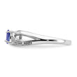 Sterling Silver Rhodium Plated Diamond and Tanzanite Ring, Size 9 - Birthstone Company