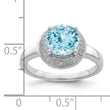 Sterling Silver Rhodium Plated Diamond & Light Swiss Blue Topaz Ring, Size 8 - Birthstone Company