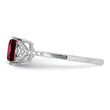 Sterling Silver Rhodium Plated Diamond and Garnet Ring - Birthstone Company