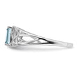 Sterling Silver Rhodium Plated Aquamarine Ring