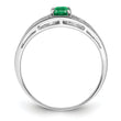 Sterling Silver Rhodium Plated Emerald Ring