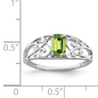 Sterling Silver Rhodium Plated Peridot Ring