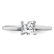 Sterling Silver Rhodium-plated Solitaire Princess CZ Ring