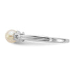 Sterling Silver Rhodium Plated Diamond and Fresh Water Cultured Pearl Ring