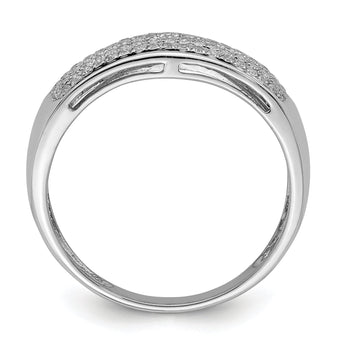 Sterling Silver Rhodium Plated Diamond Ladies Band