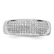Sterling Silver Rhodium Plated Diamond Ladies Band