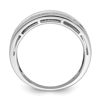 Sterling Silver Rhodium Plated Diamond Ladies Band