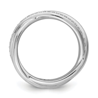 Sterling Silver Rhodium Diamond Band