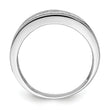 Sterling Silver Rhodium Plated Diamond Men's Band