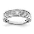 Sterling Silver Rhodium Plated Diamond Men's Band