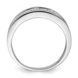 Sterling Silver Rhodium Plated Diamond Men's Band