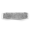 Sterling Silver Rhodium Plated Diamond Men's Band