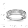 Sterling Silver Rhodium Plated Diamond Men's Band