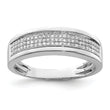 Sterling Silver Rhodium Plated Diamond Men's Band