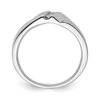 Sterling Silver Rhodium Plated Diamond Men's Ring