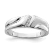 Sterling Silver Rhodium Plated Diamond Men's Ring