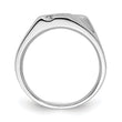 Sterling Silver Rhodium Plated Diamond Men's Ring