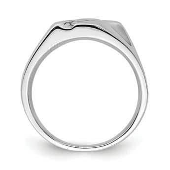 Sterling Silver Rhodium Plated Diamond Men's Ring