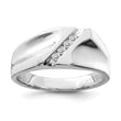 Sterling Silver Rhodium Plated Diamond Men's Ring