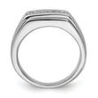 Sterling Silver Rhodium Plated Diamond Men's Ring