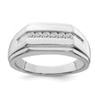 Sterling Silver Rhodium Plated Diamond Men's Ring