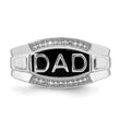Sterling Silver Rhodium Plated Diamond Men's DAD Ring