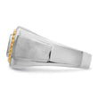 Sterling Silver Rhodium-plated With10k Yellow Gold Mens Diamond Ring
