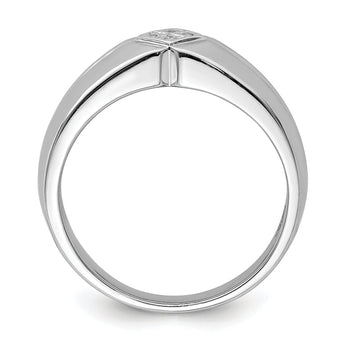 Sterling Silver Rhodium Plated Diamond Men's Ring