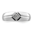 Sterling Silver Rhodium Plated Diamond Men's Ring