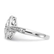 Sterling Silver Champagne & Clear Diamond & Small Diamond Shape Ring