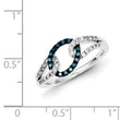 Sterling Silver White & Blue Diamond Ring
