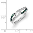 Sterling Silver Blue and White Diamond Ring