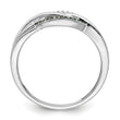 Sterling Silver Rhod Plated Blue and White Diamond Ring