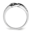White Night Sterling Silver Rhodium-plated Black and White Diamond Ring