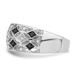 White Night Sterling Silver Rhodium-plated Black and White Diamond Ring