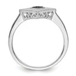 White Night Sterling Silver Rhodium-plated Black and White Diamond Ring