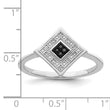 White Night Sterling Silver Rhodium-plated Black and White Diamond Ring
