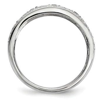 Sterling Silver Black/White Diamond Ring
