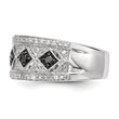 Sterling Silver Black/White Diamond Ring