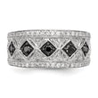 Sterling Silver Black/White Diamond Ring