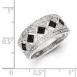 Sterling Silver Black/White Diamond Ring