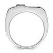 White Night Sterling Silver Rhodium-plated Black and White Diamond Men's Ring