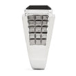 White Night Sterling Silver Black Rhodium-plated Diamond and Onyx Square Men's Ring